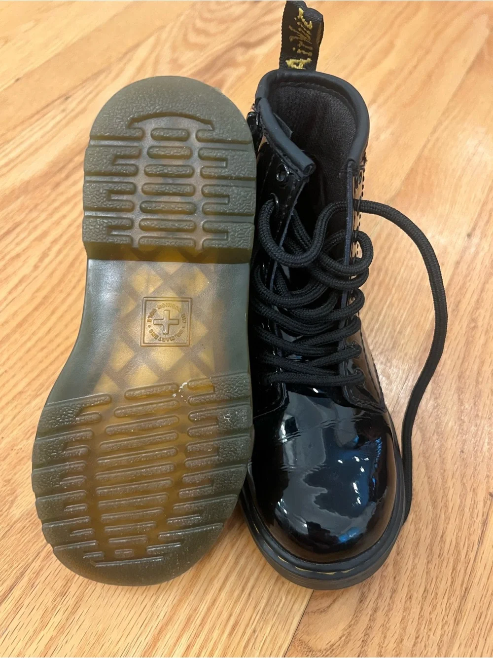 Dr. Martens Combat Black Patent Lace-Up Boots